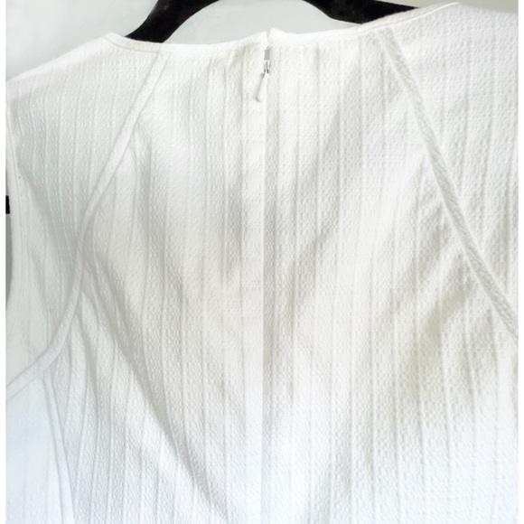 Yansi Fugel White Textured Sleeveless Sheath Dress Size 10 - Picture 5 of 6